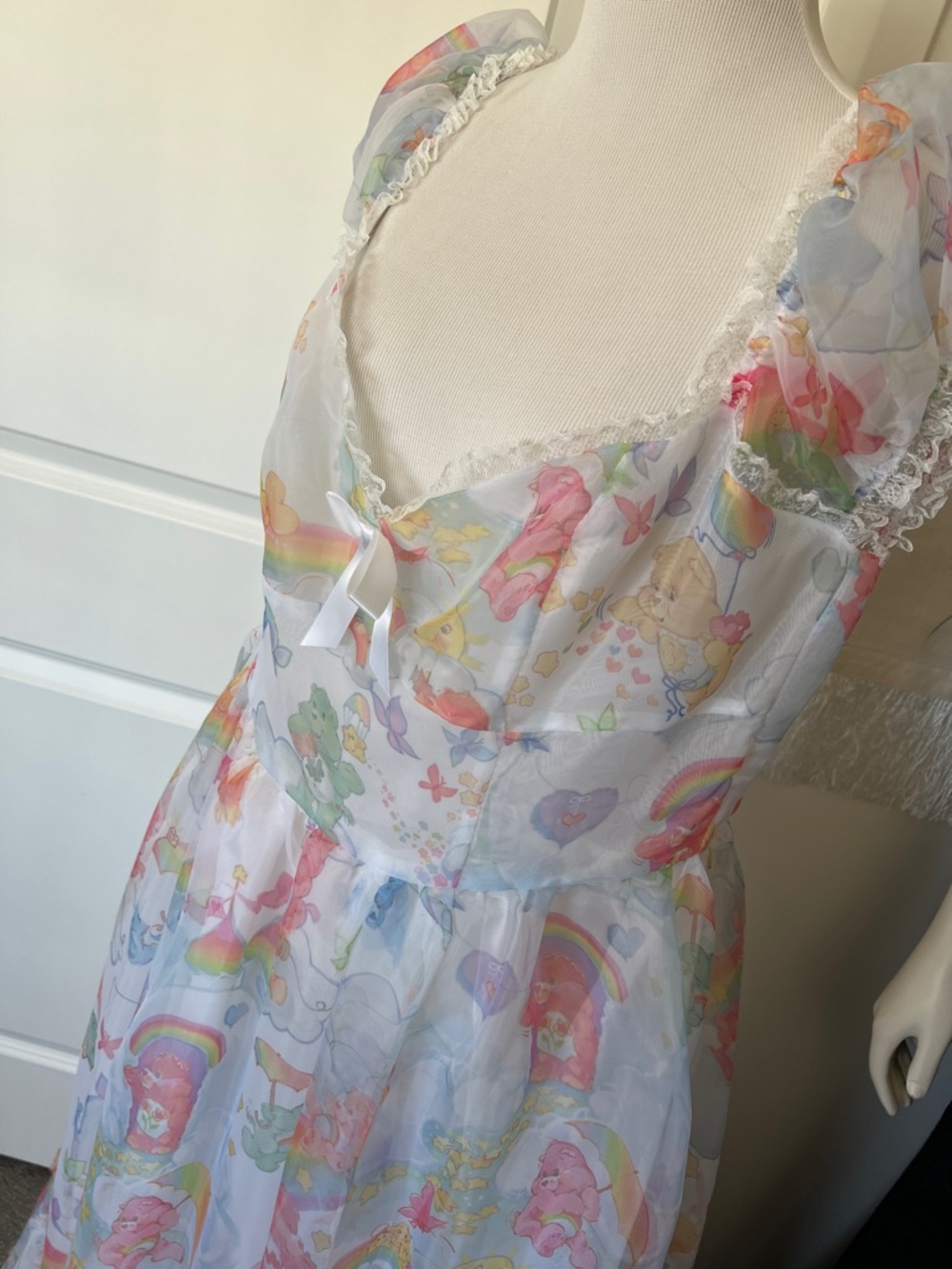 SO RARE!!! CareBears x Dolls Kill Floor Length Ballgown Selkie Style Dress - Picture 3 of 9